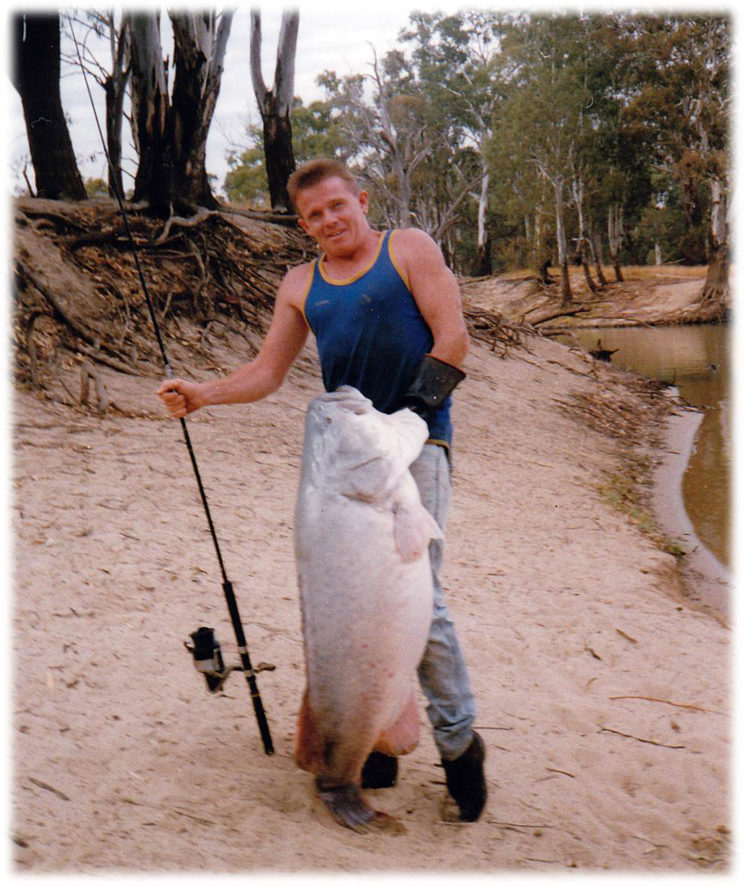 Rod with his first big Murray cod, an 86lb beast that fell to trolled a Predatek Boomerang. This was the first and last big cod he ever kept